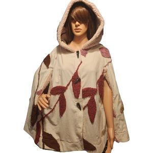 Handmade Hooded Cape/Poncho Upcycled Vintage Textile